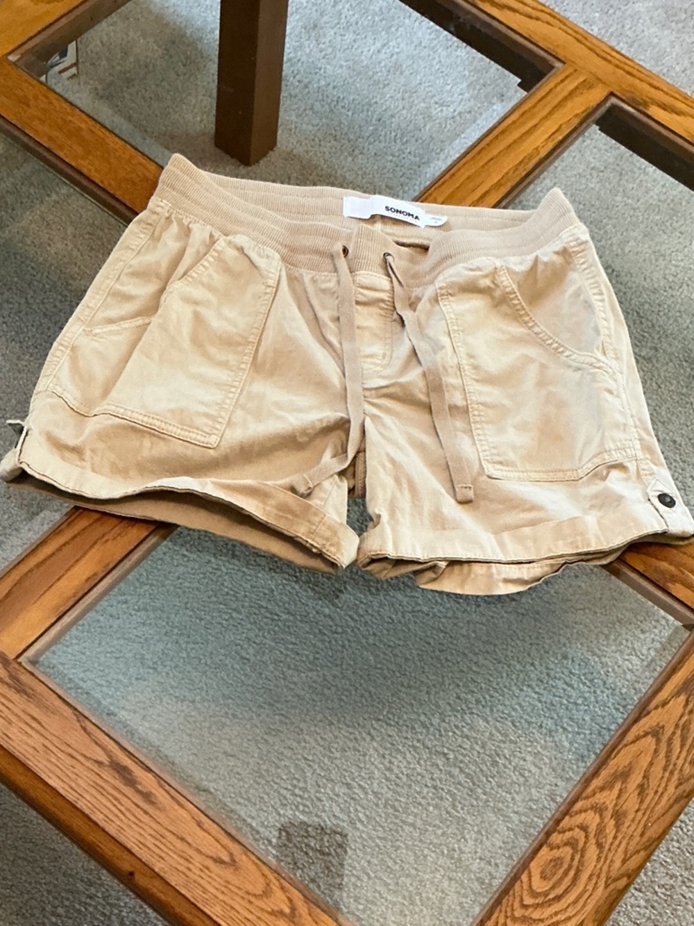 SONOMA Beige Drawstring Women's Bermuda Shorts